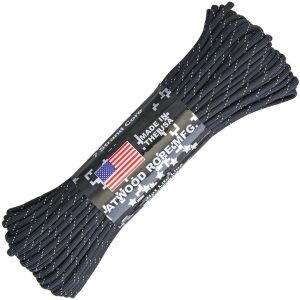 Atwood Rope MFG Parachute Cord 100ft Reflective Black