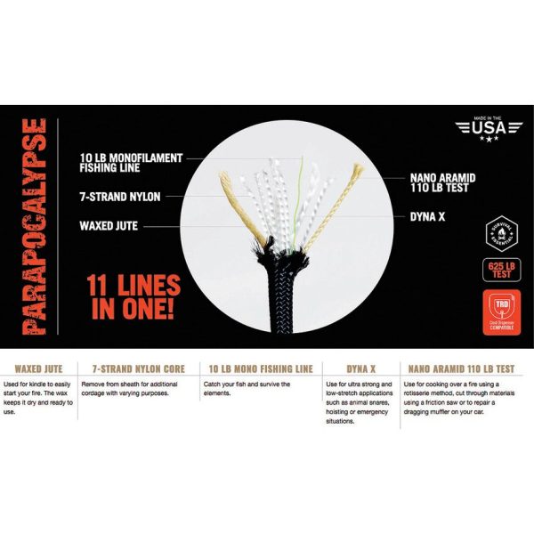 Atwood Rope MFG Parapocalypse 100ft Black 625lb