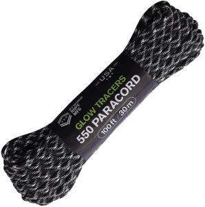 Atwood Rope MFG 550 Paracord Black/Glow 100ft
