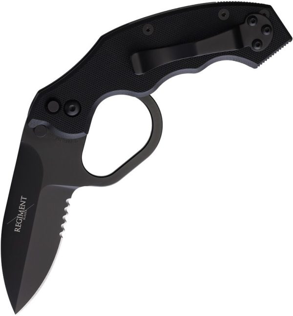 Regiment Blades Auto Lock Folder 3.25" Black Folding Knife