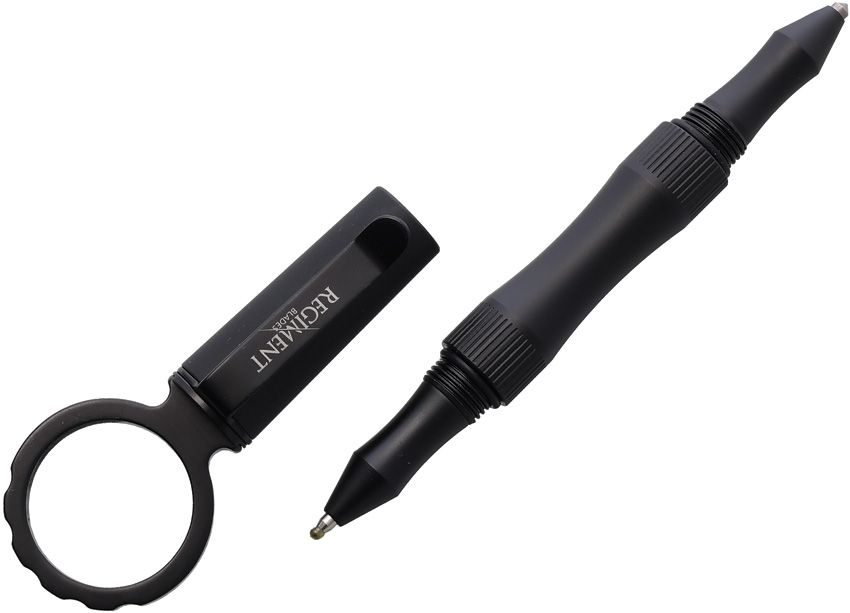 Regiment Blades Combatives Pen 6.25" Black Aluminum w/ Keyring