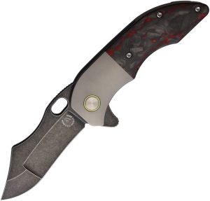 Red Horse War Pig Framelock S35VN Black Stonewash Folding Knife