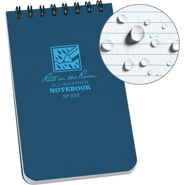 Rite in the Rain Top Spiral Notebook 3x5 - Blue