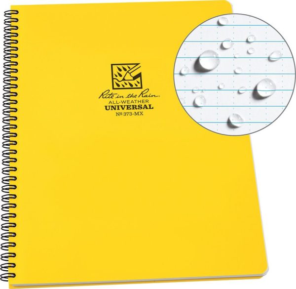 RITR373MX.jpg Rite in the Rain Side Spiral Notebook 8.75 x 11 Yellow