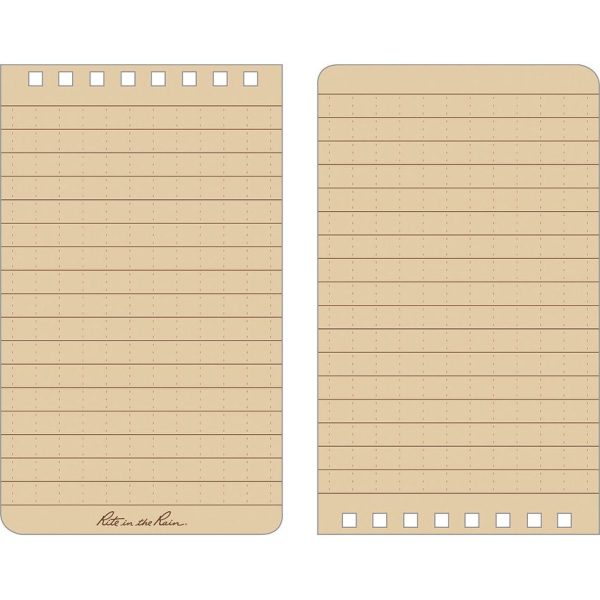 Rite in the Rain Top Spiral Notebook 3x5 Brown - 100 Pages