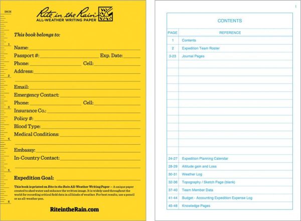 RITR512_add_04.jpg Rite in the Rain Expedition Journal Yellow - 48 Pages