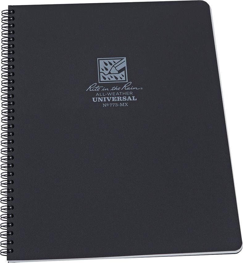 Rite in the Rain Maxi Side Spiral Notebook Black 8.5x11