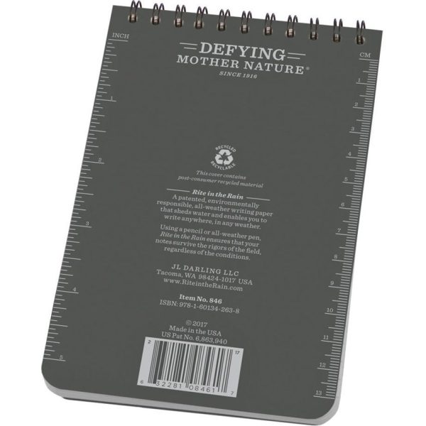 RITR846_add_01.jpg Rite in the Rain Top Spiral Notebook 4x6 Gray