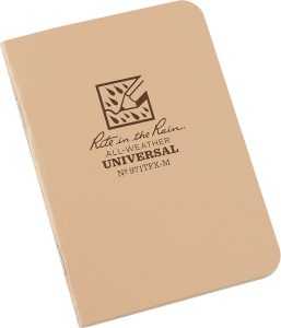 Rite in the Rain Mini Stapled Notebook 3 Pack Tan