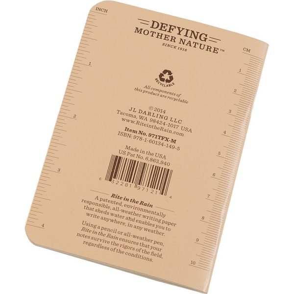 RITR971TFXM_add_01.jpg Rite in the Rain Mini Stapled Notebook 3 Pack Tan