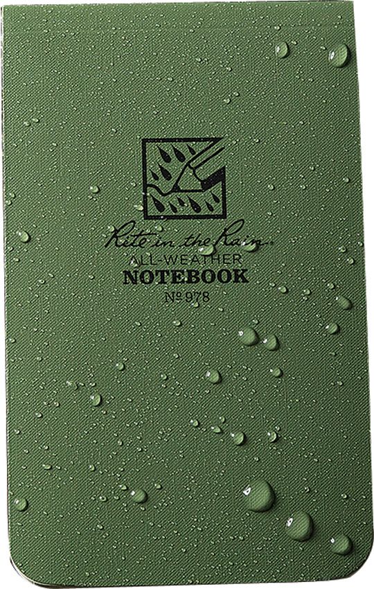Rite in the Rain Top Bound Memo Notebook Green