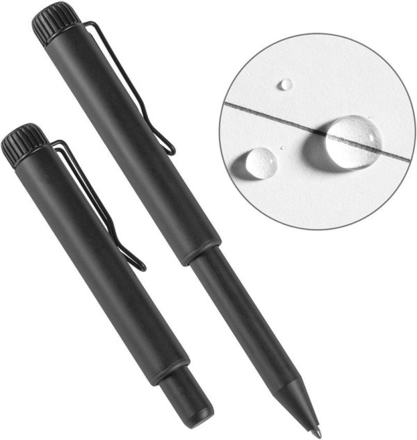 Rite in the Rain Metal Portage Pen 4.25" Brass Barrel Flat Black