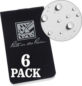 Rite in the Rain OTG Notebook Black 6-Pack Card