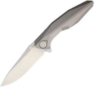 Rike Framelock M390 Blade Folding Knife Gray Titanium
