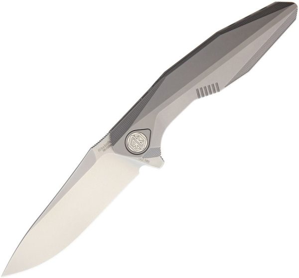 Rike Framelock M390 Blade Folding Knife Gray Titanium