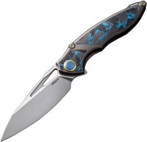 Rike Knife 1902 Framelock Blue Carbon Fiber M390