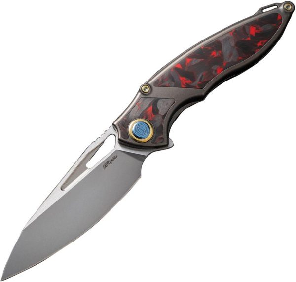 Rike Knife 1902 Framelock Red Carbon Fiber M390