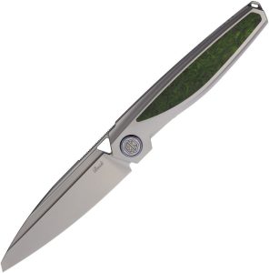 Rike Baidi-S Green Carbon Fiber M390 Folding Knife Linerlock