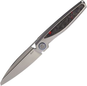 Rike Baidi-S Red Carbon Fiber Folding Knife M390 Titanium