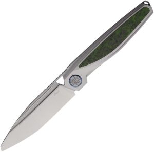 Rike Baidi-T Green CF Folding Knife M390 Tanto Blade Linerlock