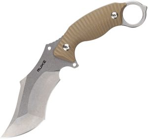RUIKE F181 Fixed Blade 14C28N Stainless Tan G10 Knife