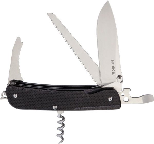 RUIKE LD32 12-in-1 Folding Multi Tool 12C27 Blade Black G10