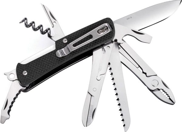 RUIKE M51 Medium Folding Knife 12C27 Sandvik Black G10 Multi-Tool