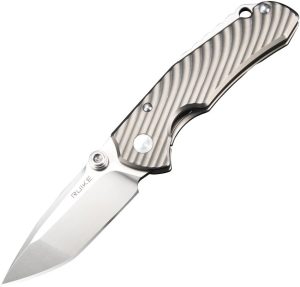 RKEM671TZ.jpg RUIKE M671-TZ Framelock Folding Knife 154CM Tanto Titanium