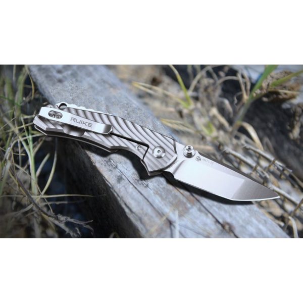 RUIKE M671-TZ Framelock Folding Knife 154CM Tanto Titanium