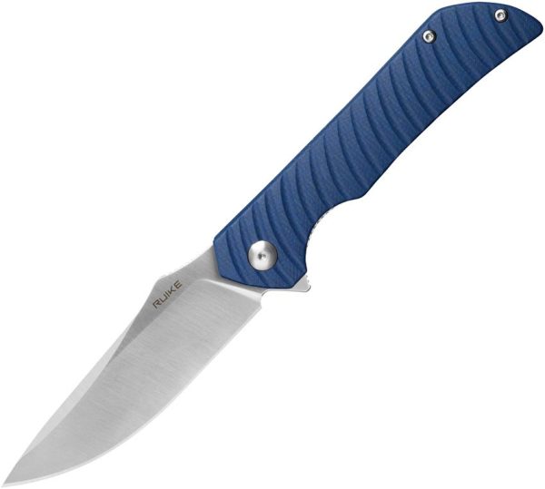 Ruike P123 Linerlock Blue Folding Knife 14C28N Sandvik Blade