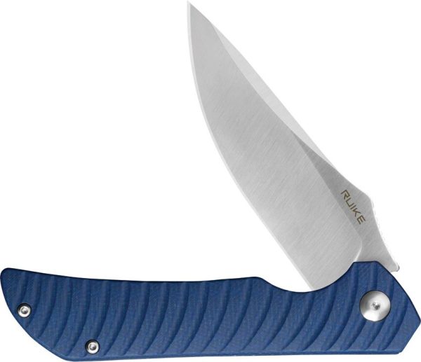 Ruike P123 Linerlock Blue Folding Knife 14C28N Sandvik Blade