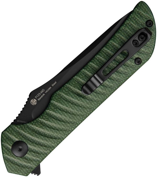 Ruike P123 Green Folding Knife 14C28N Stainless Micarta
