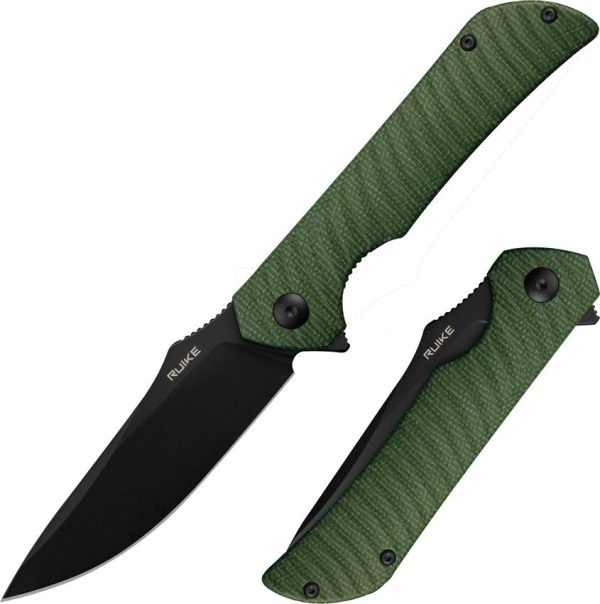 Ruike P123 Green Folding Knife 14C28N Stainless Micarta