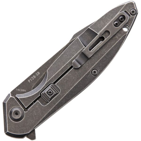RUIKE P128 Beta Plus Folding Knife 14C28N Stonewash Black