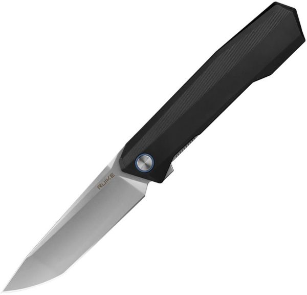 Ruike P166 Linerlock Folding Knife Black 14C28N Tanto Blade