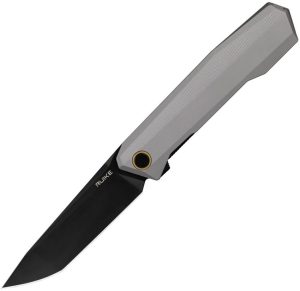 RKEP166AK.jpg Ruike P166 Linerlock Gray Folding Knife 14C28N Tanto Blade