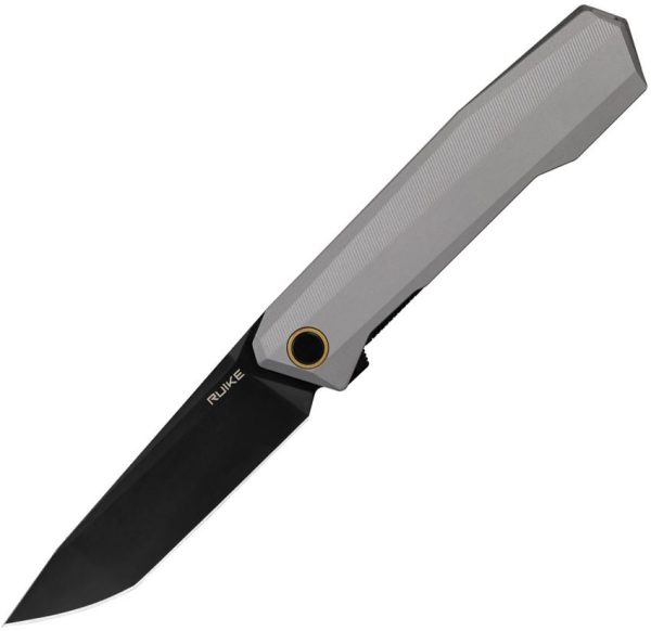 Ruike P166 Linerlock Gray Folding Knife 14C28N Tanto Blade