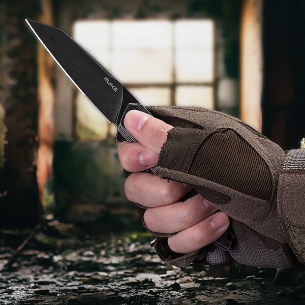 RUIKE P831 Framelock Folding Knife - Black Stonewash