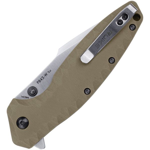 RUIKE P843 Linerlock Folding Knife Sandvik 14C28N Tan G10