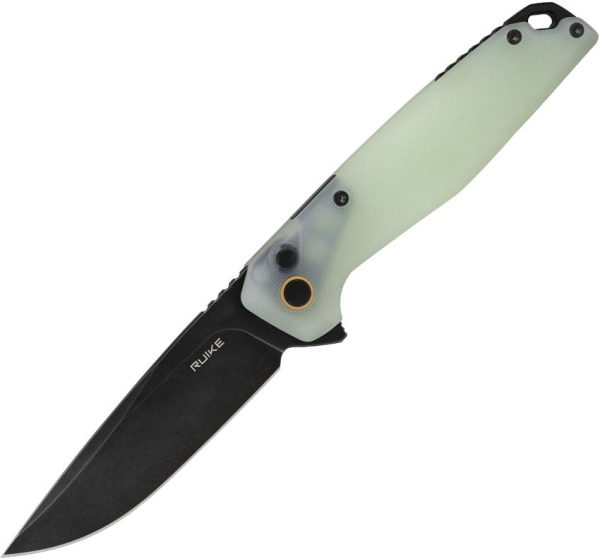 RKEP873C.jpg RUIKE P873 Button Lock Folding Knife 14C28N Jade G10