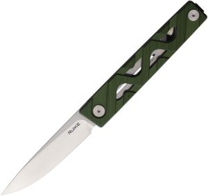 RUIKE P878 Green Aluminum Folding Knife 14C28N Sandvik Blade
