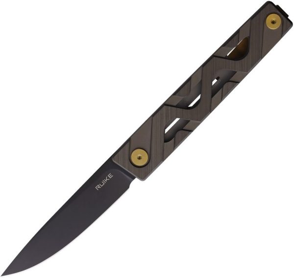 RKEP878AK.jpg RUIKE P878-AK Bronze Aluminum Folding Knife 14C28N Stainless