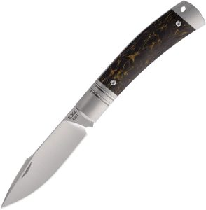 Rike Slip Joint Black Gold CF Folding Knife M390 Blade