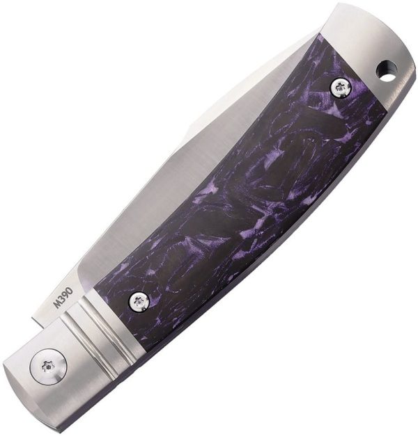Rike Slip Joint Black Purple Carbon Fiber Folding Knife M390