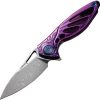 Rike Knife Mini Framelock Purple Damascus