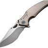 Rike S05 Framelock Gray Ti M390 Folding Knife 3.5" Blade