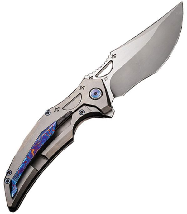 Rike S05 Framelock Gray Ti M390 Folding Knife 3.5" Blade