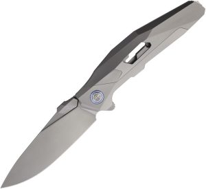 Rike Knife Shadow S Linerlock M390 Satin Folding Knife Titanium