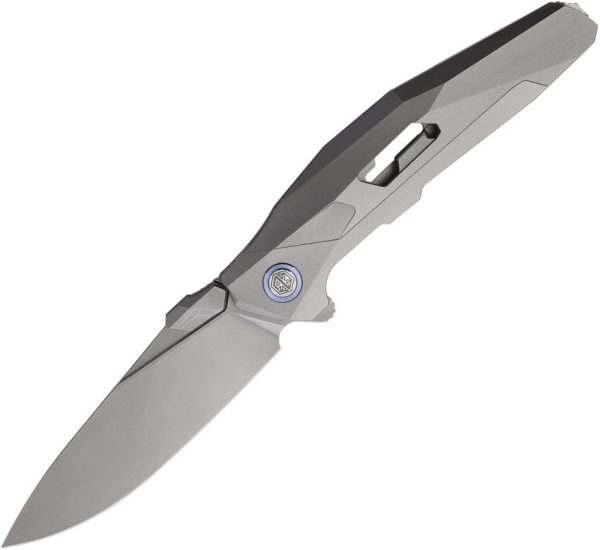 Rike Knife Shadow S Linerlock M390 Satin Folding Knife Titanium