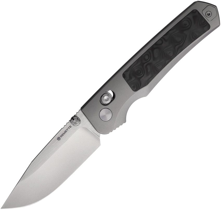 Remette Aurora Crossbar Lock Folding Knife Gray Titanium 3in Blade